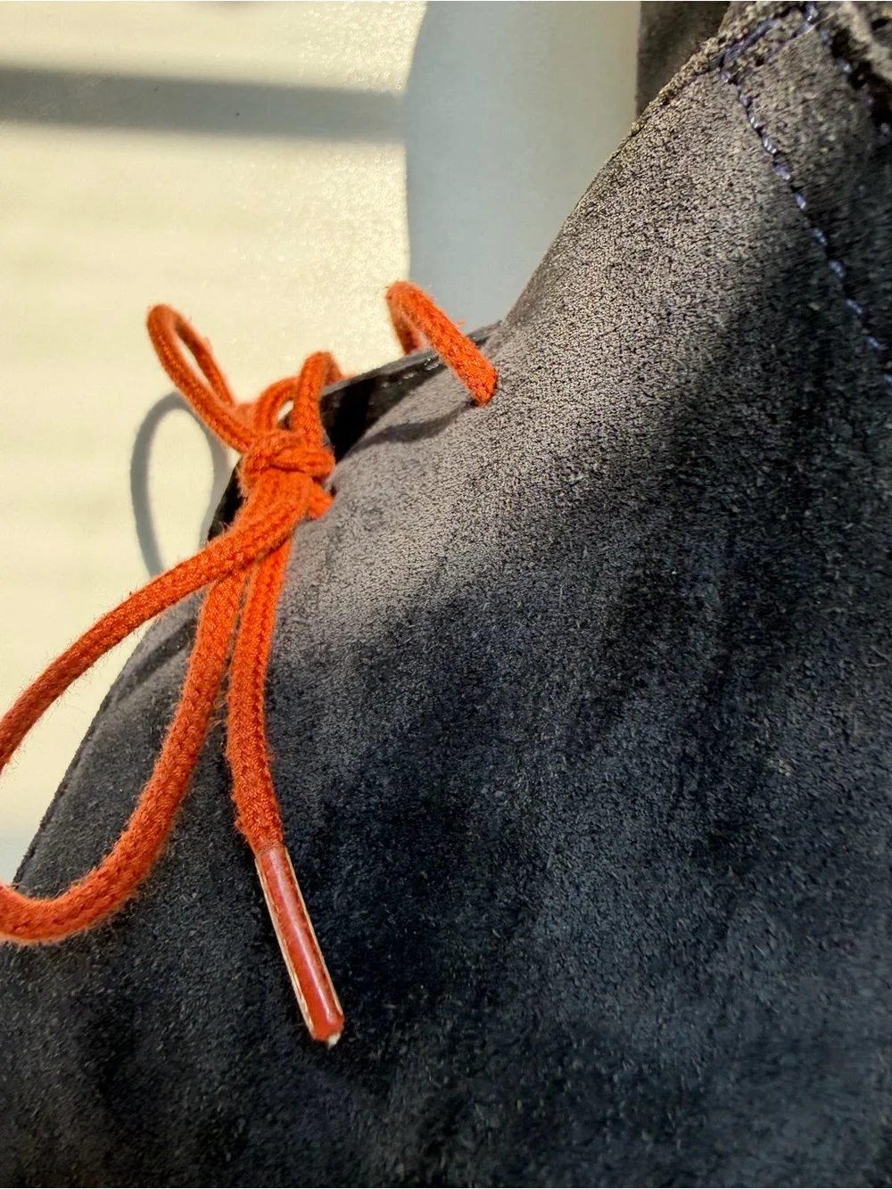 Diesel Men's Black Suede Chukka Boots with Orange Laces